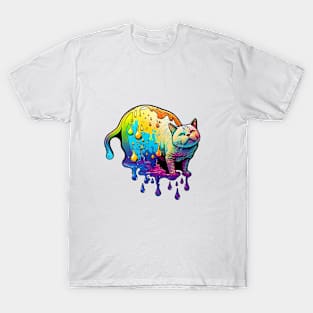 Colorful melting Cat design #1 T-Shirt